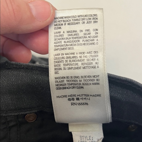 MOTHER THE RUNAWAY IN LIES & SHADOWS LOW RISE BLACK WASH FLARE DENIM SIZE 25 - Picture 11 of 16